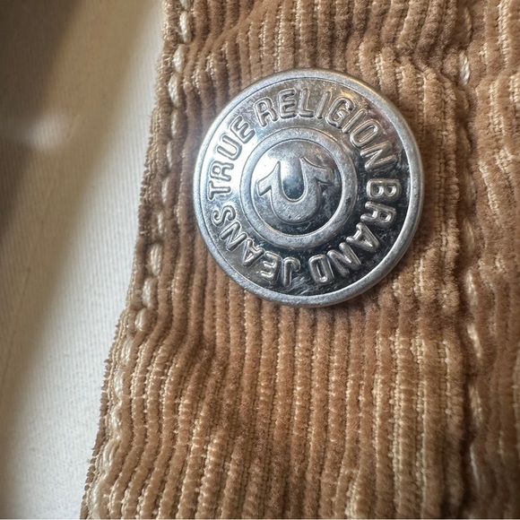 True Religion Corduroy Sherpa Jacket Brown Trucker World Tour Size Small - Picture 2 of 13